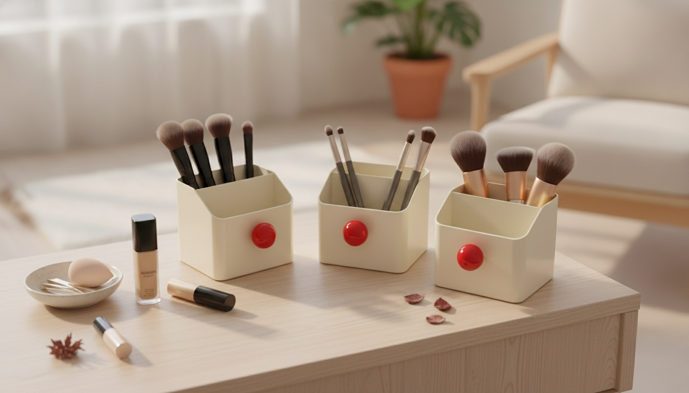 Creative Cream Makeup Brush Holder: Cute Vanity Organizer