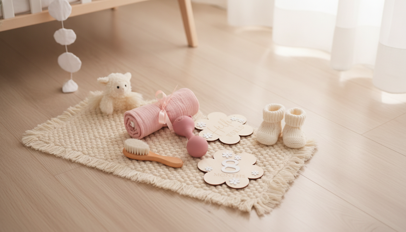Newborn Milestone Set: Blanket, Towel & Handbell